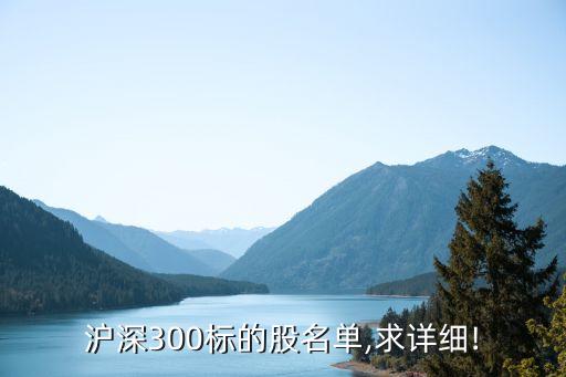 滬深300標的股名單,求詳細!