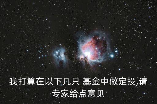 我打算在以下幾只 基金中做定投,請專家給點意見