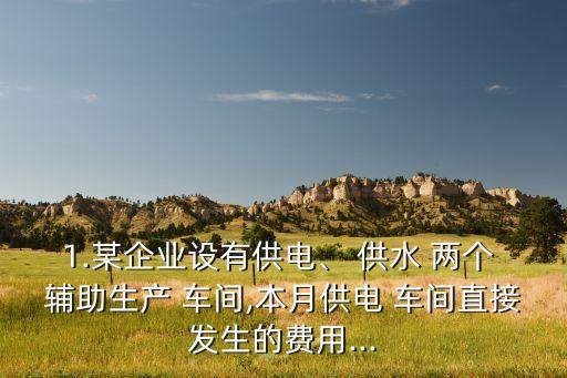 1.某企業(yè)設有供電、 供水 兩個 輔助生產(chǎn) 車間,本月供電 車間直接發(fā)生的費用...