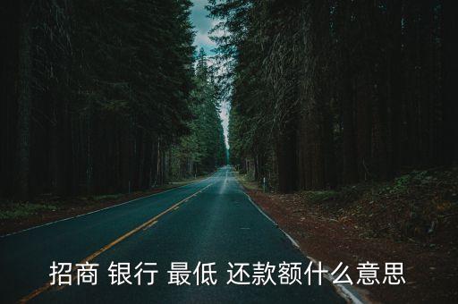 招商 銀行 最低 還款額什么意思