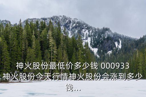 神火股份最低價多少錢 000933神火股份今天行情神火股份會漲到多少錢...