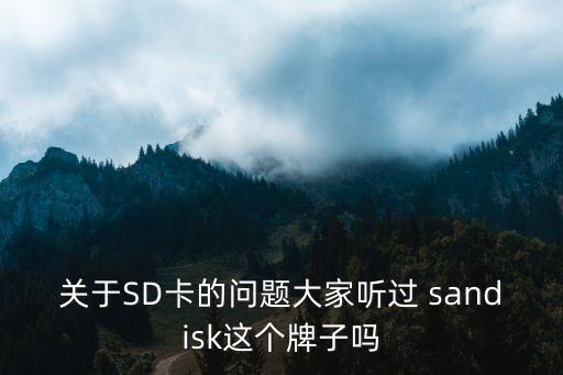 關(guān)于SD卡的問(wèn)題大家聽過(guò) sandisk這個(gè)牌子嗎