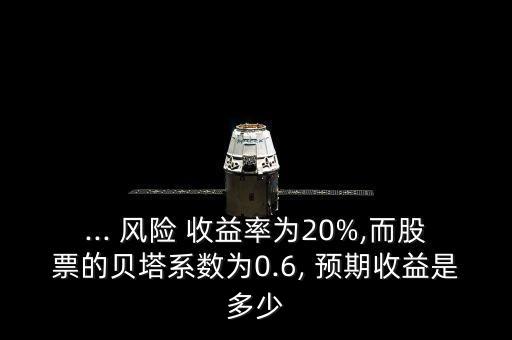 ... 風(fēng)險 收益率為20%,而股票的貝塔系數(shù)為0.6, 預(yù)期收益是多少