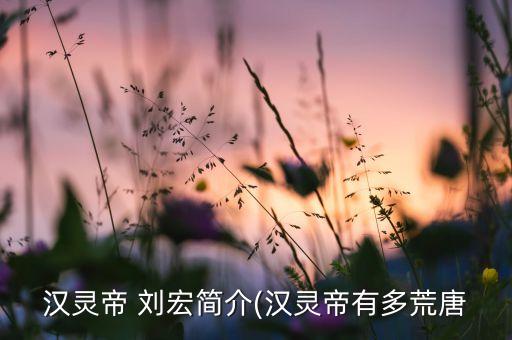 漢靈帝 劉宏簡(jiǎn)介(漢靈帝有多荒唐