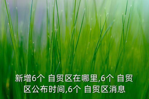 新增6個 自貿(mào)區(qū)在哪里,6個 自貿(mào)區(qū)公布時間,6個 自貿(mào)區(qū)消息