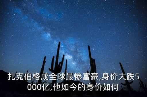 扎克伯格成全球最慘富豪,身價大跌5000億,他如今的身價如何