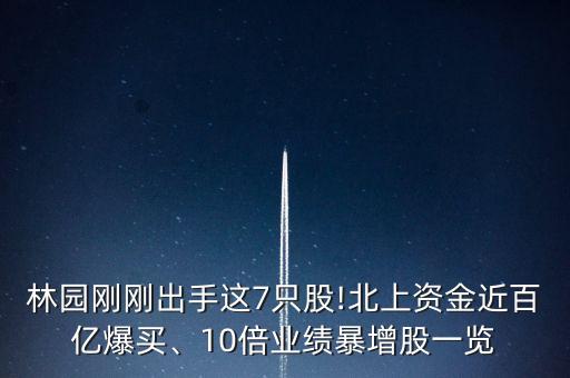 林園剛剛出手這7只股!北上資金近百億爆買、10倍業(yè)績暴增股一覽