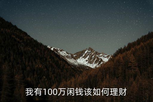 100萬(wàn)怎樣投資,如果有100萬(wàn)應(yīng)該怎樣去投資