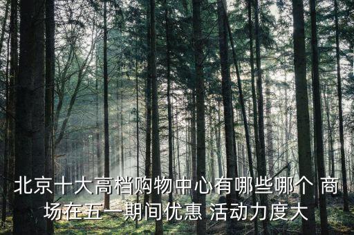 北京十大高檔購物中心有哪些哪個 商場在五一期間優(yōu)惠 活動力度大