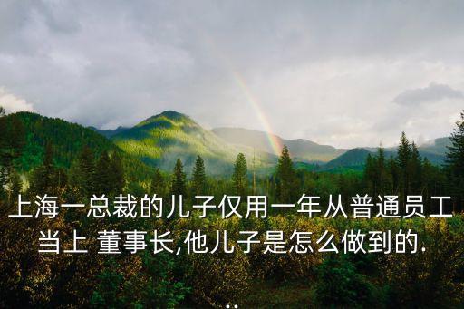 上海一總裁的兒子僅用一年從普通員工當(dāng)上 董事長,他兒子是怎么做到的...