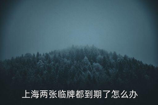  上海兩張臨牌都到期了怎么辦