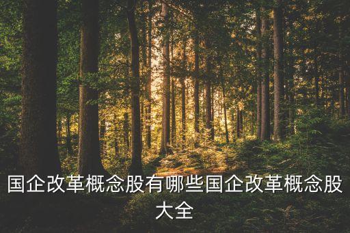 國企改革概念股有哪些國企改革概念股大全