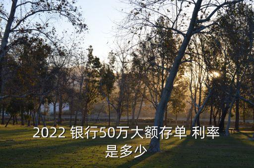 2022 銀行50萬大額存單 利率是多少