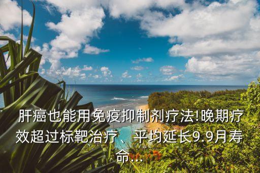  肝癌也能用免疫抑制劑療法!晚期療效超過標(biāo)靶治療、平均延長9.9月壽命...