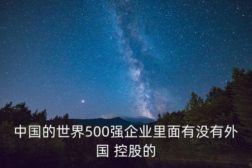 中國(guó)的世界500強(qiáng)企業(yè)里面有沒(méi)有外國(guó) 控股的