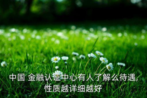 中國 金融認證中心有人了解么待遇,性質(zhì)越詳細越好