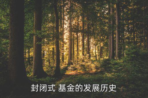 封閉式 基金的發(fā)展歷史