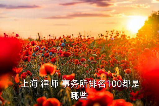  上海 律師 事務(wù)所排名100都是哪些