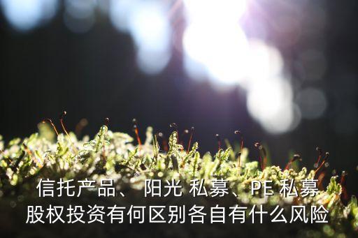 信托產(chǎn)品、 陽光 私募、PE 私募股權(quán)投資有何區(qū)別各自有什么風(fēng)險(xiǎn)
