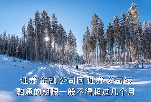  證券 金融 公司向 證券 公司轉(zhuǎn)融通的期限一般不得超過幾個(gè)月