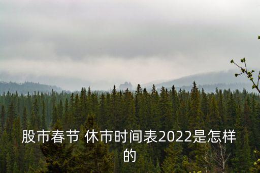 股市春節(jié) 休市時(shí)間表2022是怎樣的