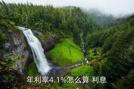 年利率4.1%怎么算 利息