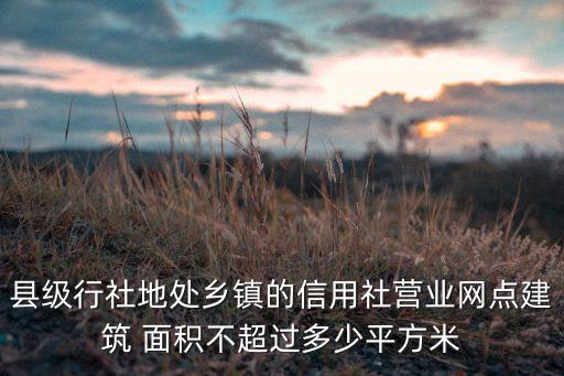 縣級(jí)行社地處鄉(xiāng)鎮(zhèn)的信用社營業(yè)網(wǎng)點(diǎn)建筑 面積不超過多少平方米