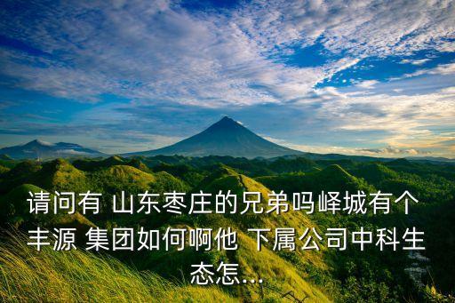 請問有 山東棗莊的兄弟嗎嶧城有個 豐源 集團如何啊他 下屬公司中科生態(tài)怎...