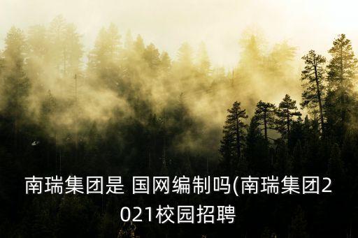 南瑞集團(tuán)是 國網(wǎng)編制嗎(南瑞集團(tuán)2021校園招聘