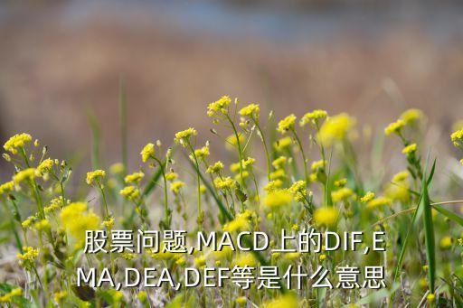  股票問(wèn)題,MACD上的DIF,EMA,DEA,DEF等是什么意思