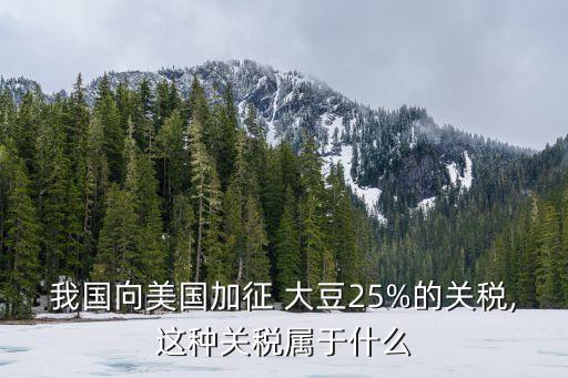 我國向美國加征 大豆25%的關稅,這種關稅屬于什么