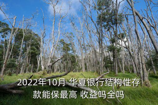 2022年10月 華夏銀行結(jié)構(gòu)性存款能保最高 收益嗎全嗎