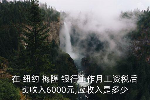 在 紐約 梅隆 銀行工作月工資稅后實收入6000元,應收入是多少