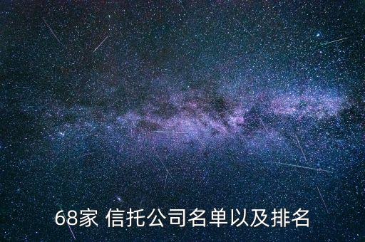 68家 信托公司名單以及排名