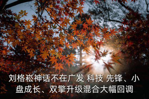 劉格崧神話不在廣發(fā) 科技 先鋒、小盤成長(zhǎng)、雙擎升級(jí)混合大幅回調(diào)