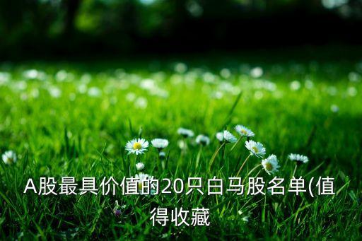 A股最具價值的20只白馬股名單(值得收藏