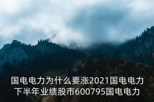 國電電力為什么要漲2021國電電力下半年業(yè)績股市600795國電電力