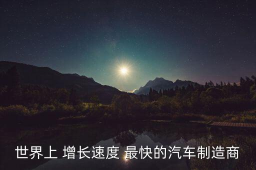 世界上 增長(zhǎng)速度 最快的汽車制造商