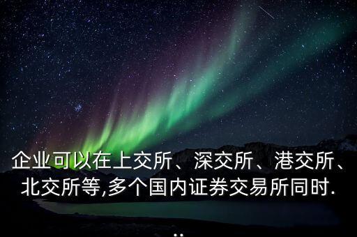 企業(yè)可以在上交所、深交所、港交所、北交所等,多個國內證券交易所同時...