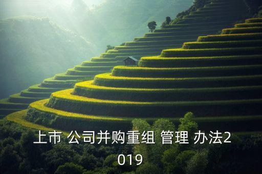  上市 公司并購重組 管理 辦法2019