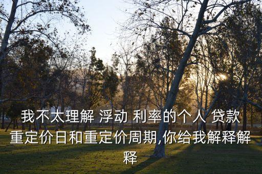 我不太理解 浮動 利率的個人 貸款重定價日和重定價周期,你給我解釋解釋