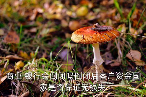 商業(yè) 銀行會倒閉嗎倒閉后客戶資金國家是否保證無損失