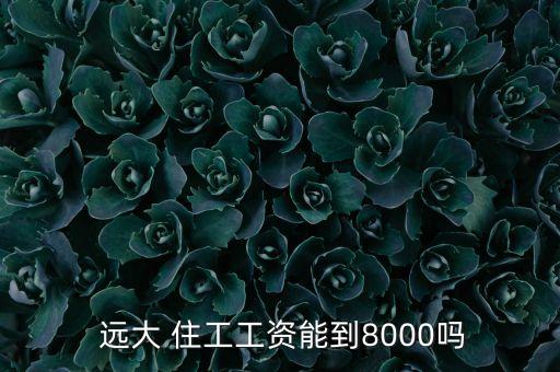  遠(yuǎn)大 住工工資能到8000嗎