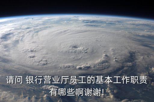 請問 銀行營業(yè)廳員工的基本工作職責有哪些啊謝謝!