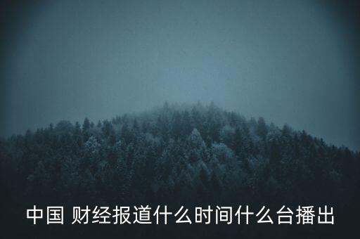 中國 財經(jīng)報道什么時間什么臺播出