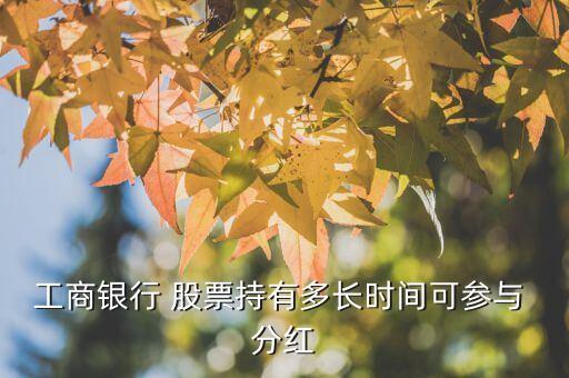 工商銀行 股票持有多長(zhǎng)時(shí)間可參與 分紅