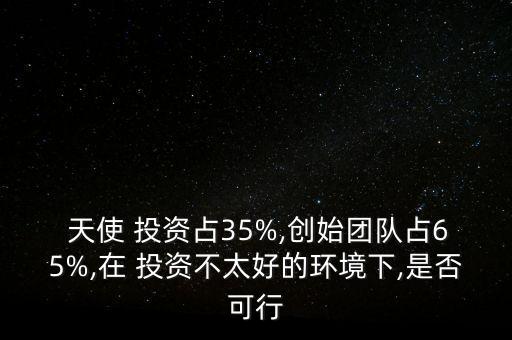  天使 投資占35%,創(chuàng)始團隊占65%,在 投資不太好的環(huán)境下,是否可行