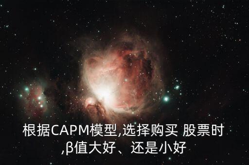 根據(jù)CAPM模型,選擇購買 股票時,β值大好、還是小好