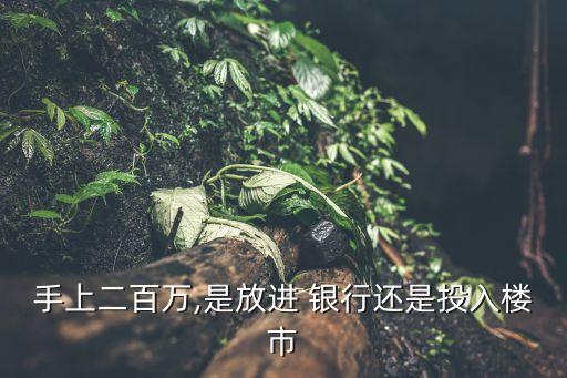 手上二百萬,是放進(jìn) 銀行還是投入樓市