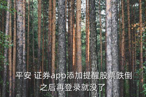  平安 證券app添加提醒股票跌倒之后再登錄就沒了